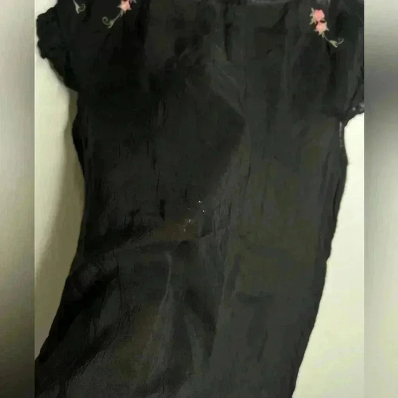 Johnny Was Sheer Embroidered Floral Top Size Small - Picture 6 of 9